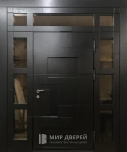 Металлическая дверь с фрамугой верхней №12 внешняя - фото