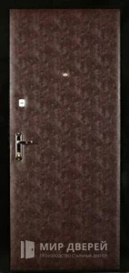 Металлические двери с винилискожей коричневая №29 внешняя - фото