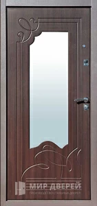 Синяя железная дверь с порошковым напылением и МДФ №45 внутренняя - фото