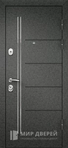 Сварная дверь из металла на заказ с зеркалом беленый дуб №19 внешняя - фото