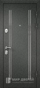 Дверь с зеркалом со шпонированными панелями №24 внешняя - фото